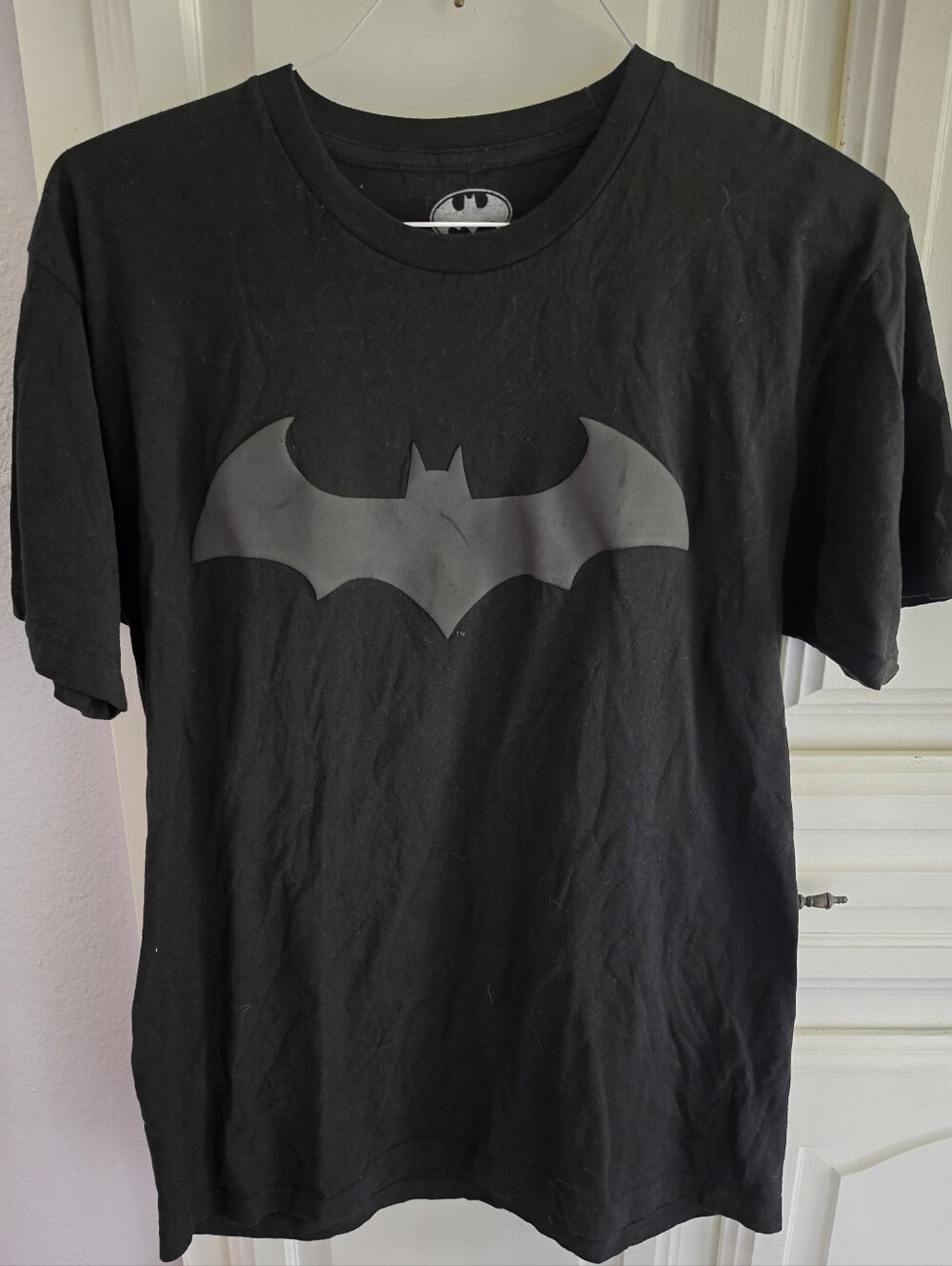 Black Batman Logo Crew Neck T‑Shirt Size Large